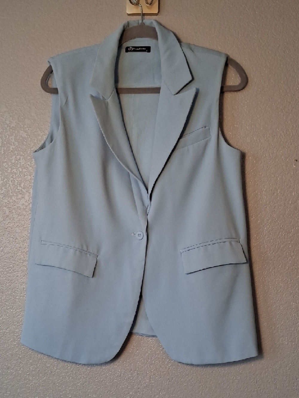 Prettygarden Sleeveless Light Blue Tailored Blazer Vest With Pants - Picture 4 of 6